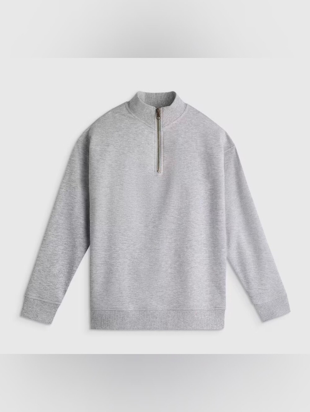 Quince Kids Organic Cotton French Terry 1/4 Zip Size 8 NWT Heather Grey